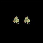 Flower Alloy Earring 1 Pair - Green - One Size