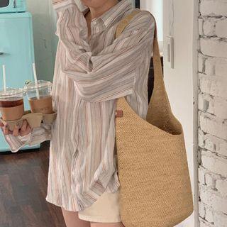Striped Shirt White & Gray - One Size