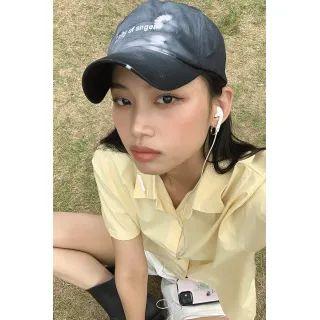 Letter-embroidered Dyed Baseball Cap