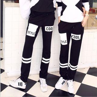 Contrast Letter Sweatpants