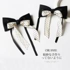 Dotted Ribbon Hair Clip 01 - Dotted - Black & White - One Size