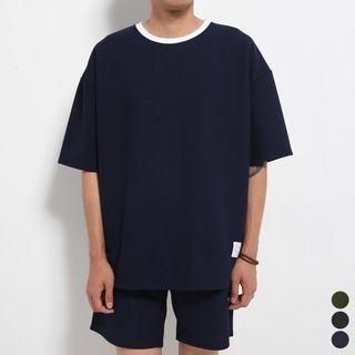 Contrast-trim Boxy T-shirt