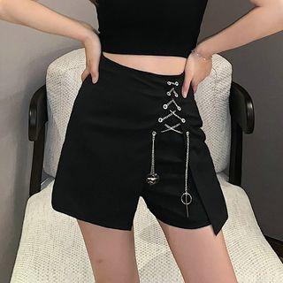 Lace-up Mini Pencil Skort