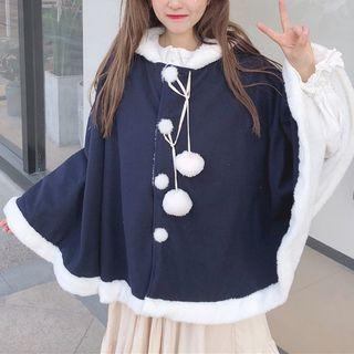 Pom Pom Hooded Cape
