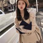 Argyle Distressed Sweater