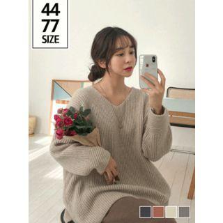 Slit-side Loose-fit Rib-knit Top