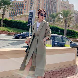 Mock Two-piece Belted Trench Coat