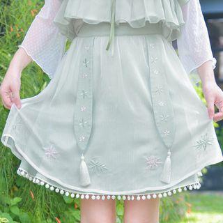 Tasseled Mini Skirt
