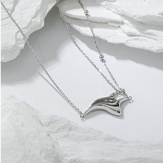 925 Sterling Silver Seagull Choker Necklace Silver - One Size