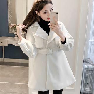 Puff-sleeve Tie-waist Coat