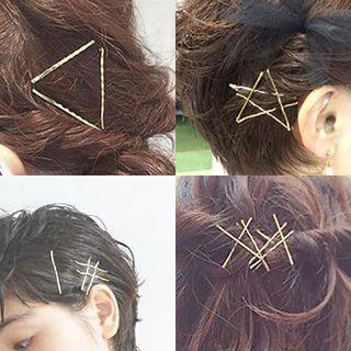 Alloy Hair Clip (various Designs) Set Of 10 - Gold - One Size