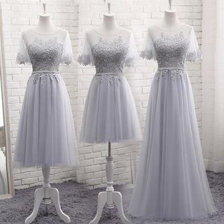 Short-sleeve Lace A-line Wedding Dress