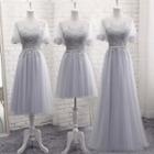 Short-sleeve Lace A-line Wedding Dress
