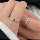 Couple Matching Rhinestone Letter Embossed Ring