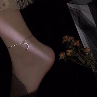 Crescent 925 Sterling Silver Anklet As Shown In Figure - One Size