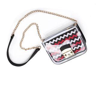 Color-block Chain-strap Cross Bag