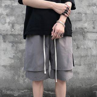 Paneled Wide-leg Shorts