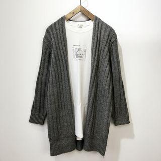 Lamb Wool Blend Plain Long Knit Cardigan