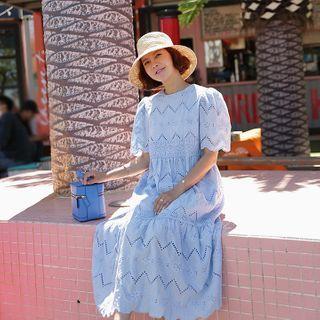Eyelet-lace Maxi Tiered Dress