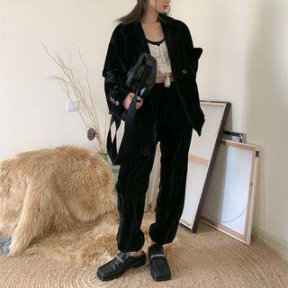Button Blazer / Harem Pants / Set
