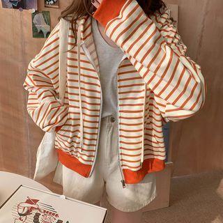 Hood Striped Zip Jacket