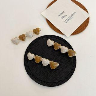 Heart Glaze Hair Clip Coffee - One Size