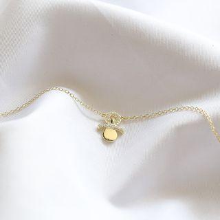 Rhinestone Necklace Light Gold - One Size