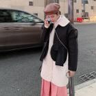 Set Of 2: Plain Loose-fit Jacket + Long Jacket As Figure - One Size