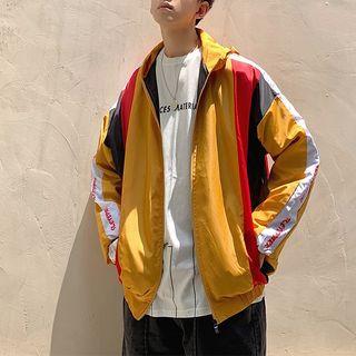 Lettering Color Block Windbreaker
