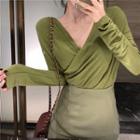 Long-sleeved Wrapped T-shirt