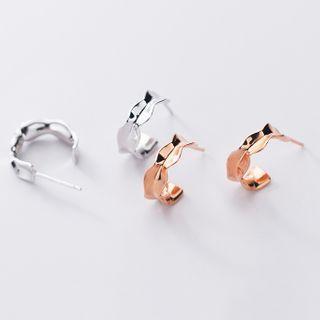 Shirred Half Hoop Earring