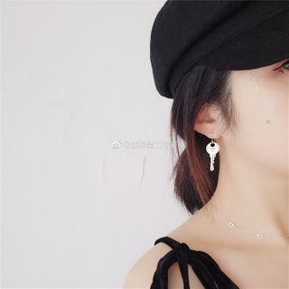 Key Earring 1 Pair - 925 Silver - Silver - One Size