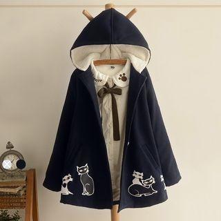 Print Hooded Knit Jacket
