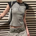 Short-sleeve Printed Cropped Vintage T-shirt