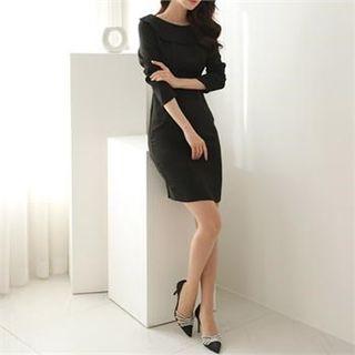 Tall Size Round-collar Sheath Dress