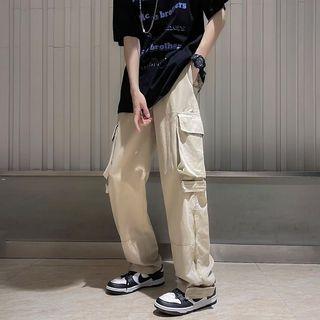 Side-zip Straight Leg Cargo Pants