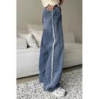 Fringe-trim Straight-leg Jeans