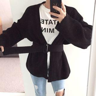 Open-front Cardigan With Belt