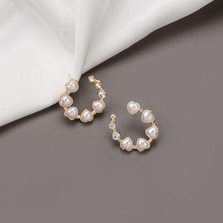 Faux Pearl Round Stud Earring E2491 - 1 Pair - As Shown In Figure - One Size