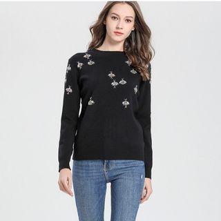 Rhinestone Bee Sweater