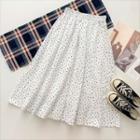 Floral High-waist A-line Skirt White - One Size