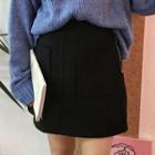 Dual Pocket A-line Mini Skirt