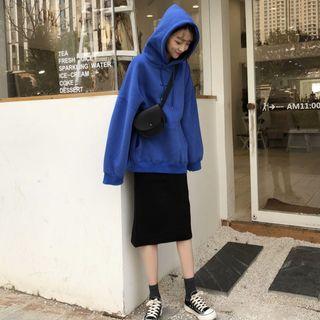 Plain Long-sleeve Hoodie / Plain Pencil Skirt