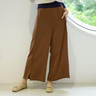 Waistband Slit-hem Culottes