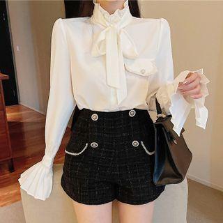 Flare-sleeve Blouse / Shorts