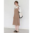 Spaghetti-strap Belted Linen Midi Dress