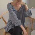 Two-way Roll-edge Oversized Cardigan