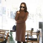 Turtle-neck Tie-waist Knit Dress