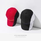 Colorblock Lettering-embroidered Baseball Cap