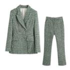 Double Breasted Houndstooth Blazer / Dress Pants